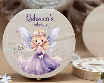 Personalized wooden tooth box tooth fairy, milk teeth storage, personalized gifts, christening gift, birthday gift