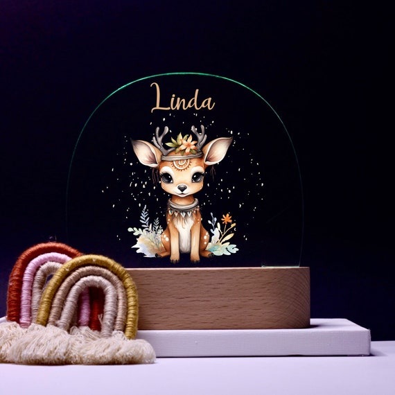 Personalized acrylic night lamp, baby gift, baby night lamp, children's night lamp, christening gift, children's birthday gift, night light