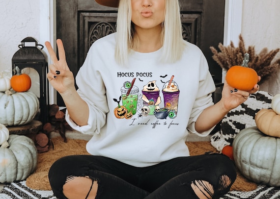 Halloween Latte Sweatshirt, Halloween Coffee Mug, Pumpkin Spice Latte Shirt, Halloween Sweater, Hallooween Party Sweatshirt, Pumpkin Sweater