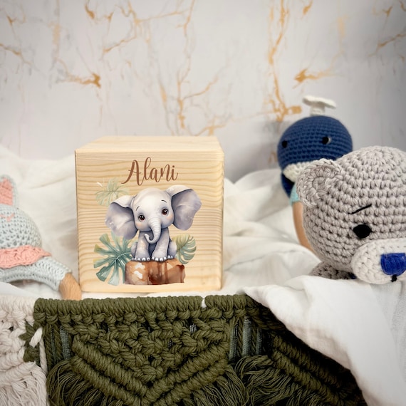 Personalized money box wooden elephant I gift I personalized gifts I personalized money box I wooden money box