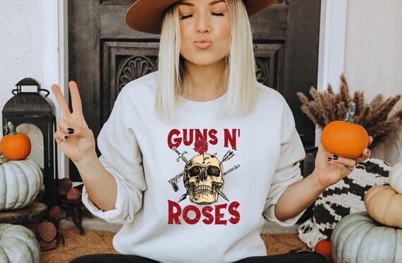 Guns N' Roses Sweater, Halloween Fashion, Halloween Shirt, Guns N' Roses Fan, Skull Sweater, Halloween Sweatshirt