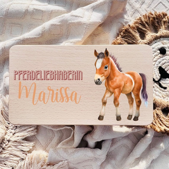 Personalized breakfast board, birth gift, baptism gift, baby gift, birthday, horse lover breakfast board