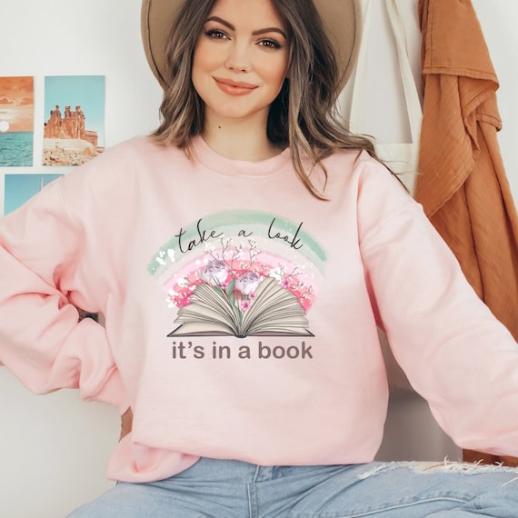 Book sweatshirt, gift for book lovers, book lover sweatshirt, t-shirt with book and flowers, gift for you