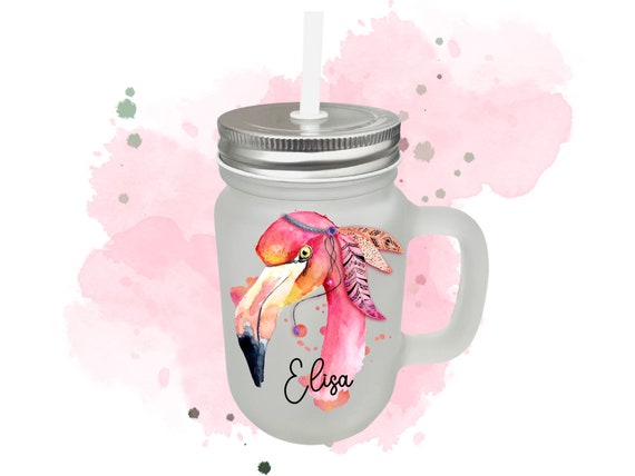 Personalized Mason Jar | Flamingo | Boho