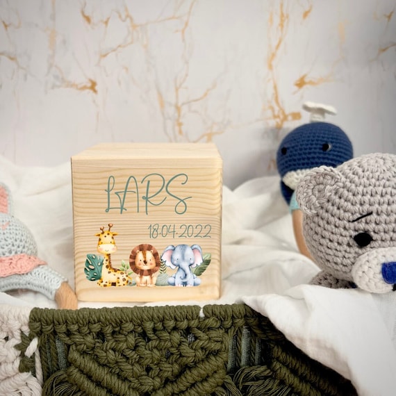 Personalized money box, money box wood, money box child, money box, money box christening, money box gift, children money box, money box animals