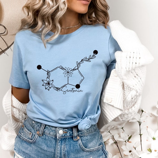 Serotonin Sweatshirt, Happiness Shirt, Serotonin Molecule, Minimalist T-shirt, Gute Laune Shirt