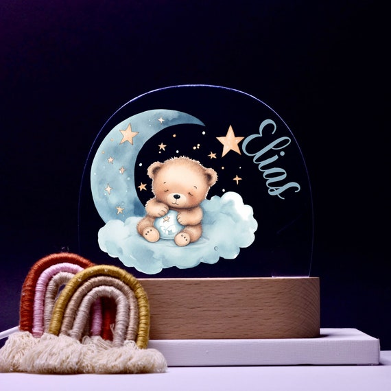 Personalized acrylic night lamp, baby gift, baby night lamp, children's night lamp, christening gift, children's birthday gift, night light