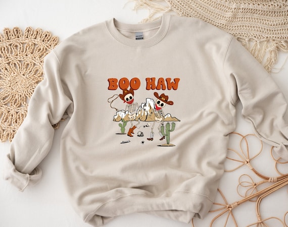Boo Haw Unisex Sweater, Halloween Hoodie, Skeleton Sweater