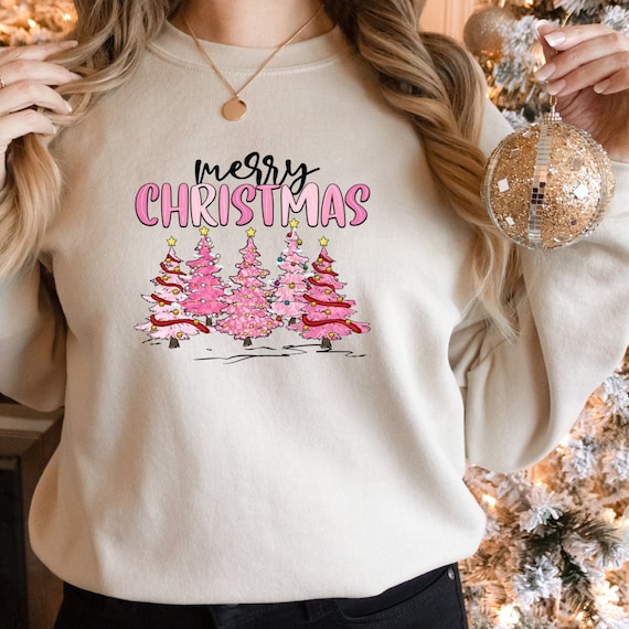 Merry Christmas Sweater, Christmas Sweater, Women's Christmas Sweatshirt, Women's Winter Sweater, Christmas Tree Sweatshirt