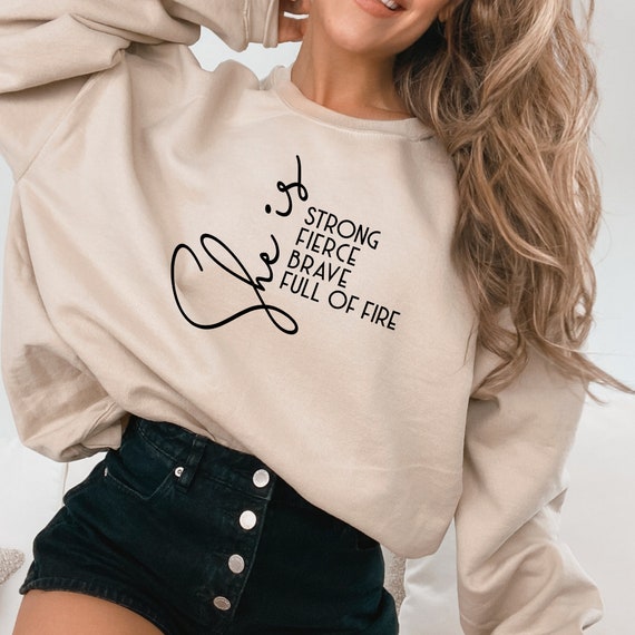 Women's Sweatshirt, Women's Shirt, Religious Sweatshirt, She's Strong Sweatshirt, Gift for You, Christian Sweater,