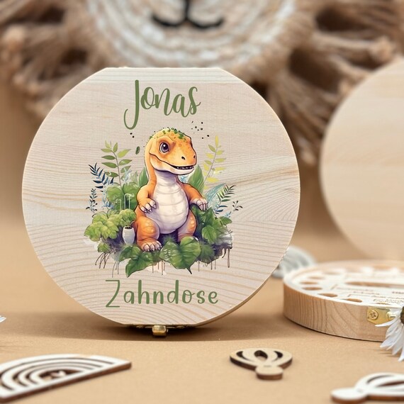 Personalized wooden tooth box fox, milk teeth storage, personalized gifts, baptism gift, birthday gift