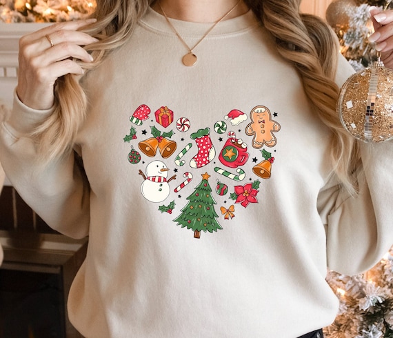 Sweet Christmas Sweater, Women's Winter Sweater, Christmas Sweater for Family, Christmas Sweatshirt, Christmas Love Shirt, Winter Motif
