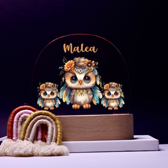 Personalized acrylic night lamp, baby gift, baby night lamp, children's night lamp, christening gift, children's birthday gift, night light