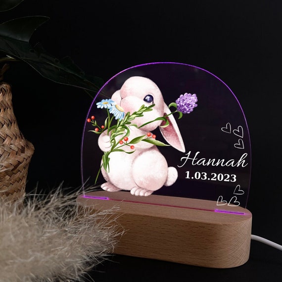 Personalize acrylic night lamp, baby gift, baby night lamp, kids night lamp, christening gift, kids birthday gift, night light