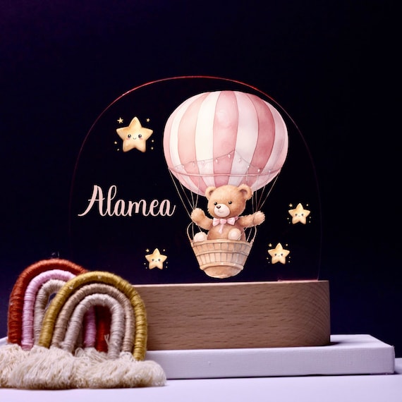 Personalized acrylic night lamp, baby gift, baby night lamp, children's night lamp, christening gift, children's birthday gift, night light