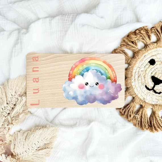 Personalized breakfast board, gift for birth, gift for baptism, gift baby, birthday, cloud