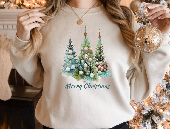 Merry Christmas Sweater, Christmas Tree Sweater, Christmas Sweater, Christmas Tree Sweater, Winter Motif Shirt, Christmas Sweater