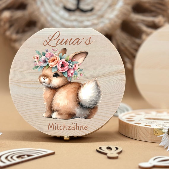 Personalized wooden tooth box tooth fairy, milk teeth storage, personalized gifts, christening gift, birthday gift