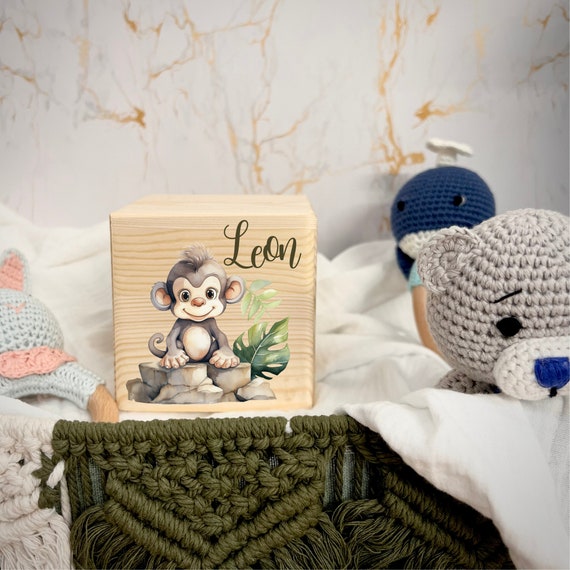Personalized Money Box Wood Monkey I Gift I Personalized Gifts I Personalized Money Box I Wooden Money Box