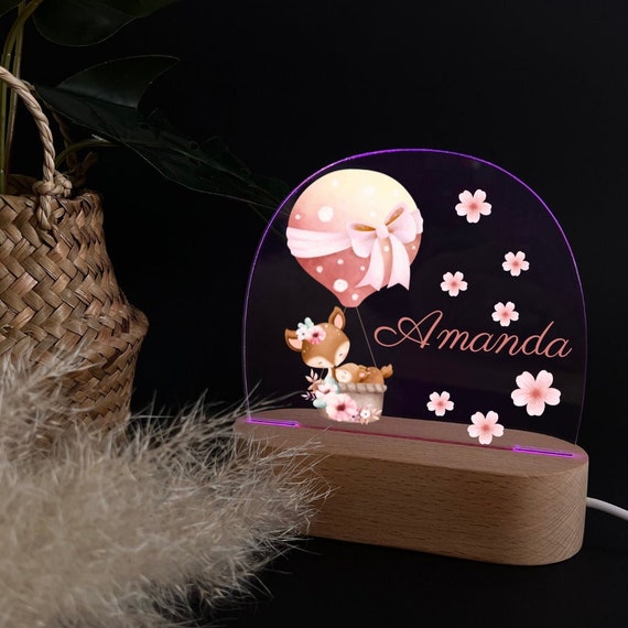 Personalized acrylic night lamp, baby gift, baby night lamp, children's night lamp, christening gift, children's birthday gift, night light