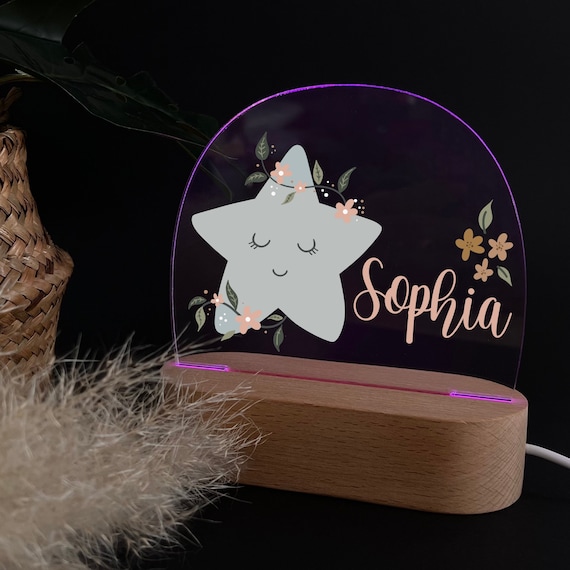 Personalized acrylic night lamp, baby gift, baby night lamp, children's night lamp, christening gift, children's birthday gift, night light