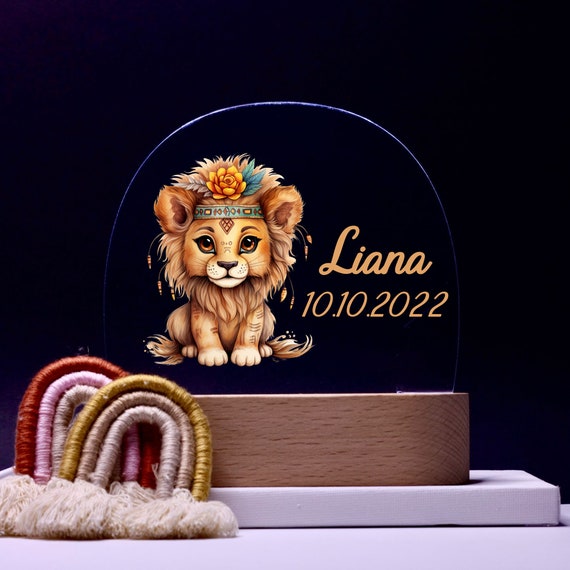 Personalized acrylic night lamp, baby gift, baby night lamp, children's night lamp, christening gift, children's birthday gift, night light