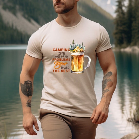 CAMPING & BEER T-Shirt Unisex I Funny Shirt I Beer lover I Gift I Camping Lover I Nature Lover Gift I Beer Lover Gift