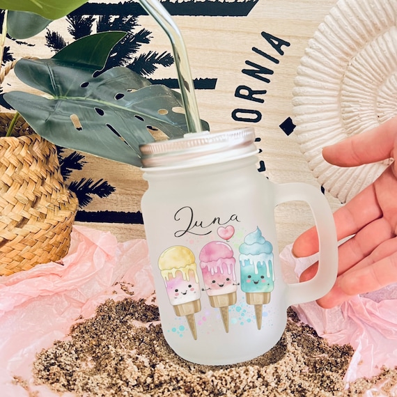 Personalized Mason Jar | ice cream | Boho | Gifts