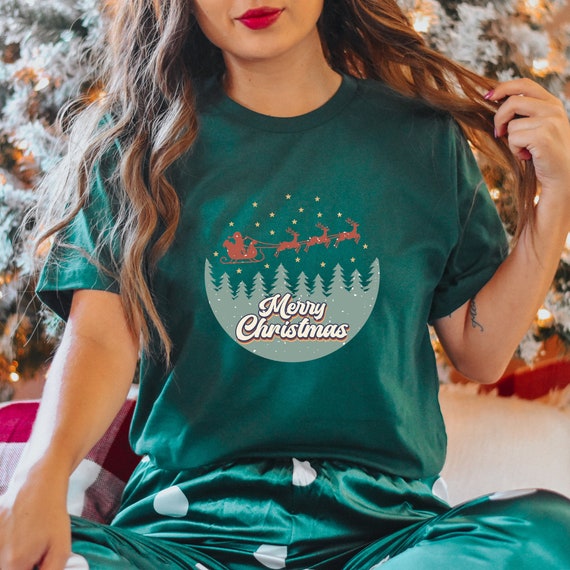 Santa Claus Reindeer, Unisex Christmas Sweater, Christmas Tree Shirt, Christmas Outfit, Cute Christmas Tree Shirt