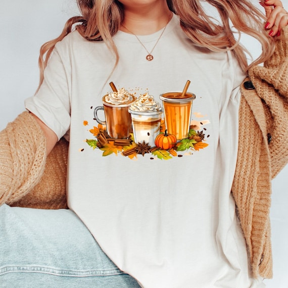 Fall Coffee Sweater, Cute Fall Sweatshirt, Fall In Love Shirt, Pumpkin Sweater, Pumpkin Spice Latte Shirt, Fall Women's Sweater
