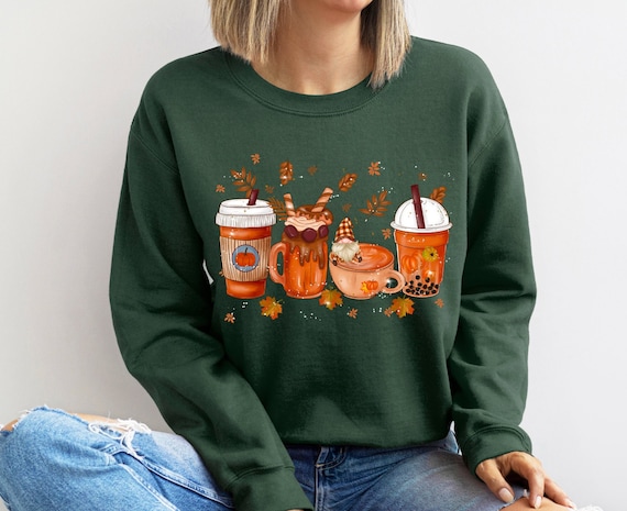 Pumpkin Spice Latte Shirt I Autumn Coffee Sweatshirt I Autumn Coffee Cup I Coffee Lover Sweatshirt I Pumpkin Coffee Cup I Autumn Fashion Women
