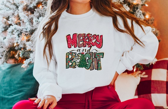Christmas Sweater, Christmas Merry & Bright, Women's Winter Sweater, Family Christmas Sweater, Christmas Sweater