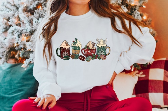 Christmas Latte Hoodie, Unisex Sweater, Christmas Coffee Sweater