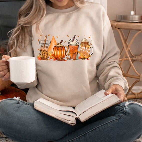 Fall Coffee Sweater, Cute Fall Sweatshirt, Fall In Love Shirt, Pumpkin Sweater, Pumpkin Spice Latte Shirt, Fall Women's Sweater