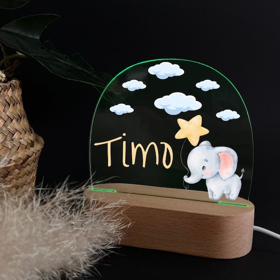 Personalized acrylic night lamp, baby gift, baby night lamp, children's night lamp, christening gift, children's birthday gift, night light