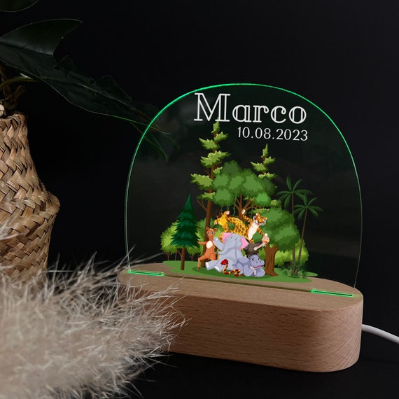 Personalized rainbow acrylic night lamp, baby gift birth, christening gift, children's room, birthday gift, bedside lamp