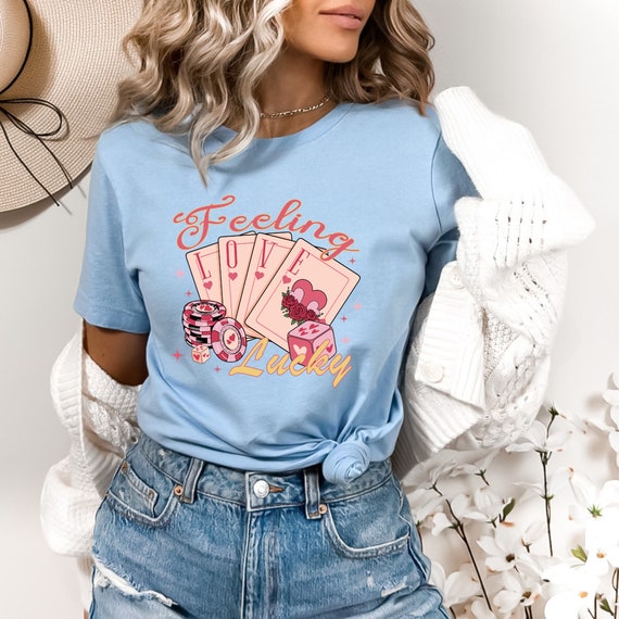 Feeling Lucky I LOVE I Valentine's Day Sweater I Valentine's Day Shirt I Women's Sweatshirt