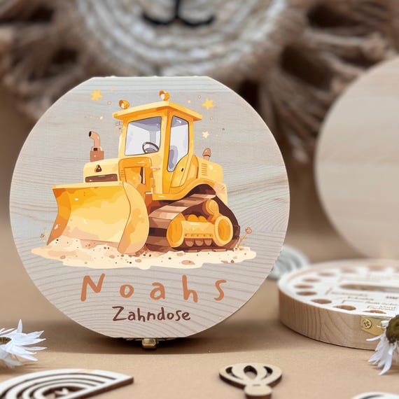 Personalized wooden tooth box excavator, milk teeth storage, personalized gifts, baptism gift, birthday gift,