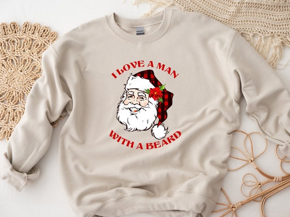Cute Santa Claus Sweatshirt, I Love Santa Claus, Weihanchtsmann Shirt, Christmas Sweater for Family, Women Christmas Shirt