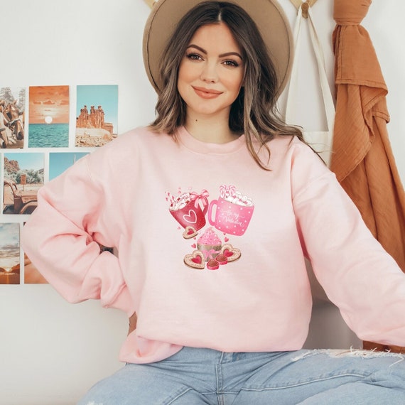 Valentine's Day Coffee Sweatshirt, Valentine's Day Sweater, Women's Valentine's Day Sweatshirt, Valentine's Day Gift, Valentine's Day Gift, Pair Shirt