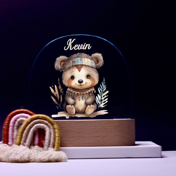 Personalized acrylic night lamp, baby gift, baby night lamp, children's night lamp, christening gift, children's birthday gift, night light