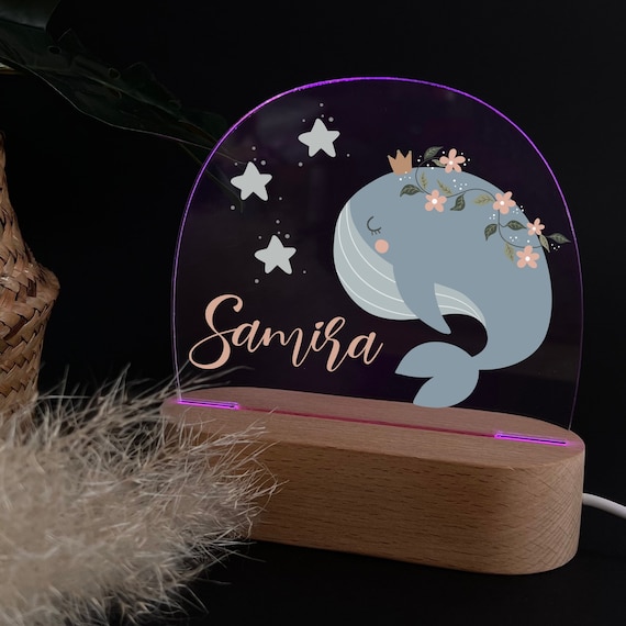 Personalized acrylic night lamp, baby gift, baby night lamp, children's night lamp, christening gift, children's birthday gift, night light