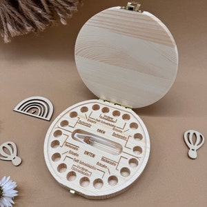 Caja de dientes de madera personalizada zorro, almacenamiento de dientes de leche, regalos personalizados, regalo de bautizo, regalo de cumpleaños imagen 2