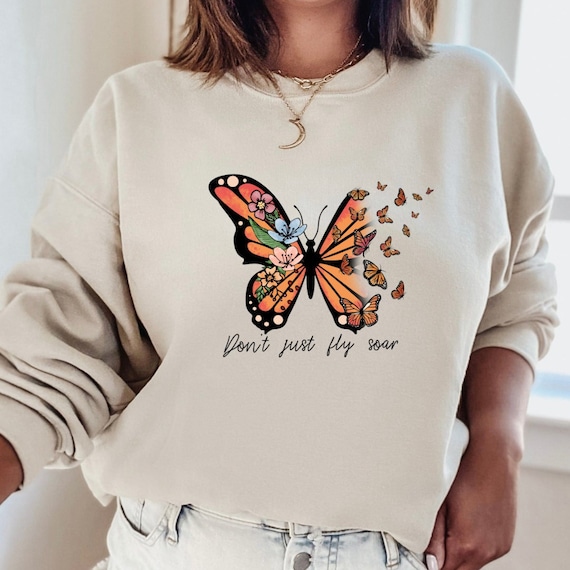 Butterfly Sweatshirt, Mental Health Sweatshirt, Women's Sweater, Positive Quotes Shirt, Unisex Sweater, Gift for Her, Positive Shirt