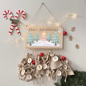 Calendario dell'Avvento da riempire, Calendario dell'Avvento per bambini, Calendario dell'Avvento in legno, Calendario dell'Avvento personalizzato, Natale, balletto
