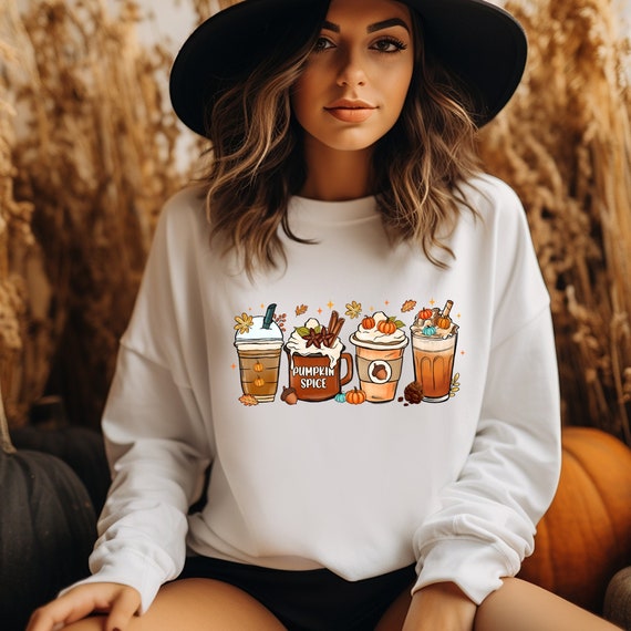 Fall Coffee Sweater, Cute Fall Sweatshirt, Fall In Love Shirt, Pumpkin Sweater, Pumpkin Spice Latte Shirt, Fall Women's Sweater