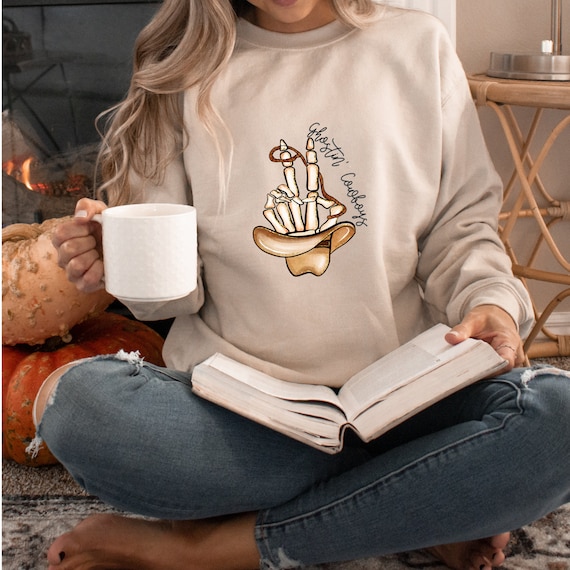 Ghost Cowboy Unisex Sweatshirt I Halloween I Cuddly Autumn Sweater
