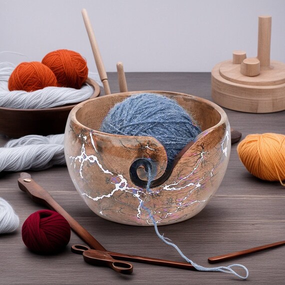 Crochet Yarn Bowl and Free Crochet Hooklichtenberg Figure & 