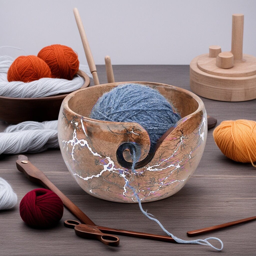 Talavera Pottery Ceramic Yarn Bowl Knitting Bowl Crochet Bowl