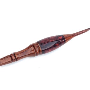 Ergonomic crochet hooks- Rosewood & Resin Crochet Hooks-multiple sizes Wood Handmade Crochet Hook set-Knitting and Crocheting Accessories